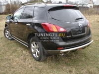 Пороги овальные с проступью 75?42мм Nissan Murano 2010